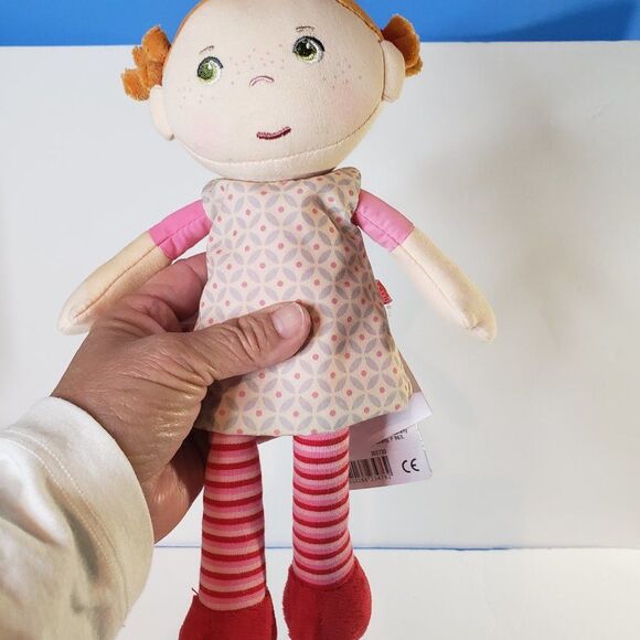 Cute HABA Cloth Red Hair Doll Green Eyes Cloth Rag Doll Soft 9" Roya - Picture 12 of 12